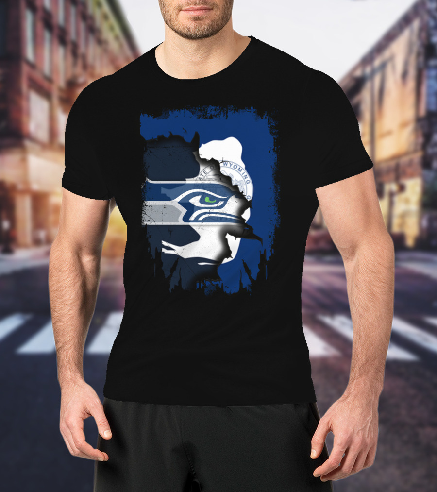 Wyoming Pride Meets Seahawks Spirit T-Shirt