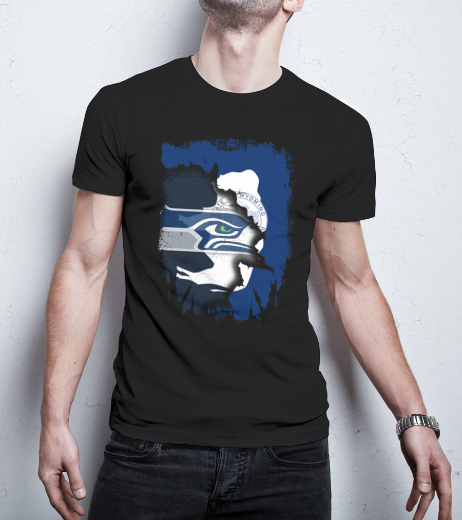 Wyoming Pride Meets Seahawks Spirit T-Shirt