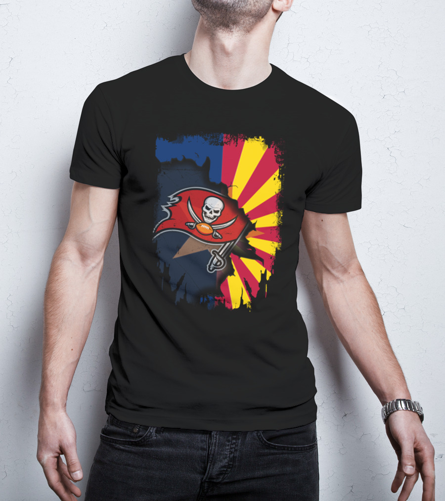 Arizona State Flag And Buccaneers Logo Together T-Shirt