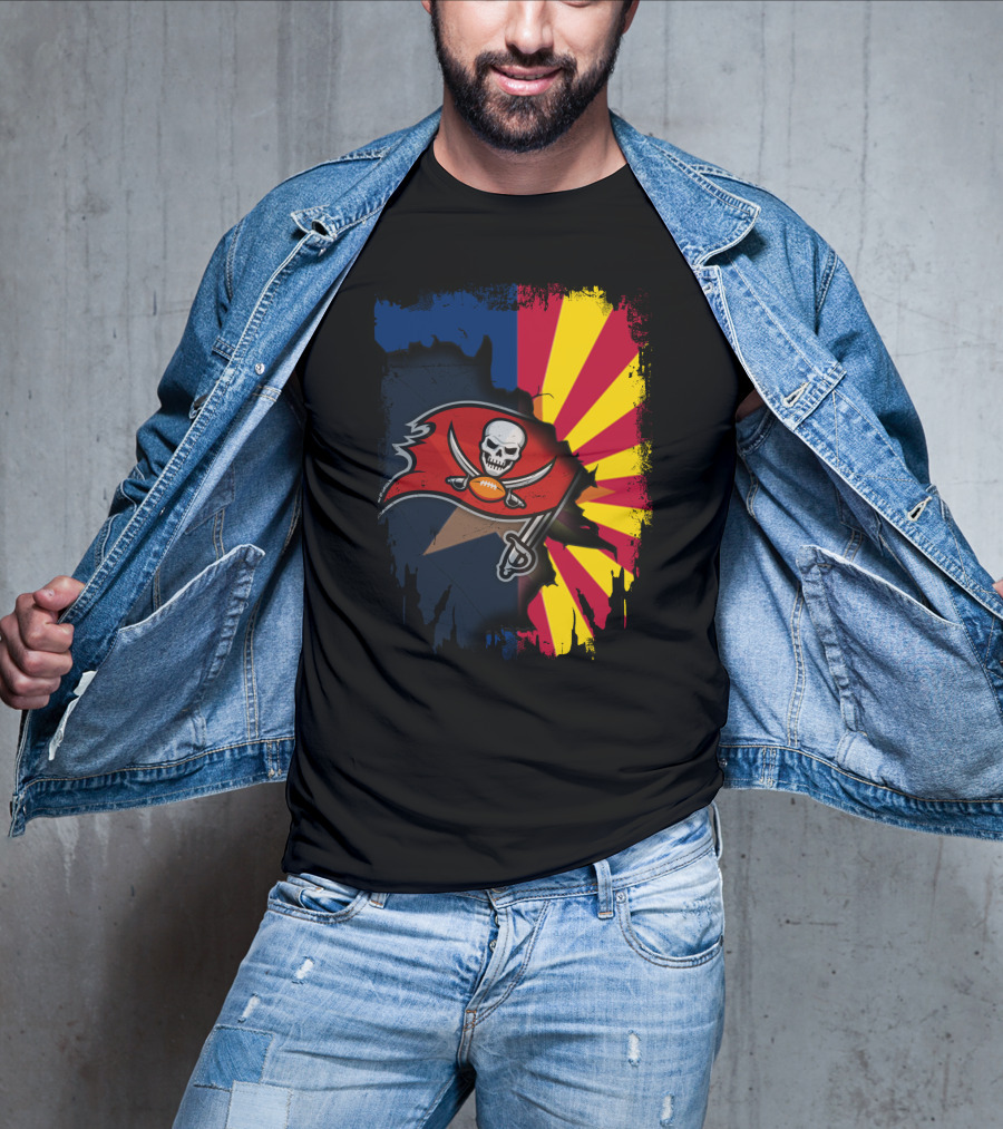 Arizona State Flag And Buccaneers Logo Together T-Shirt