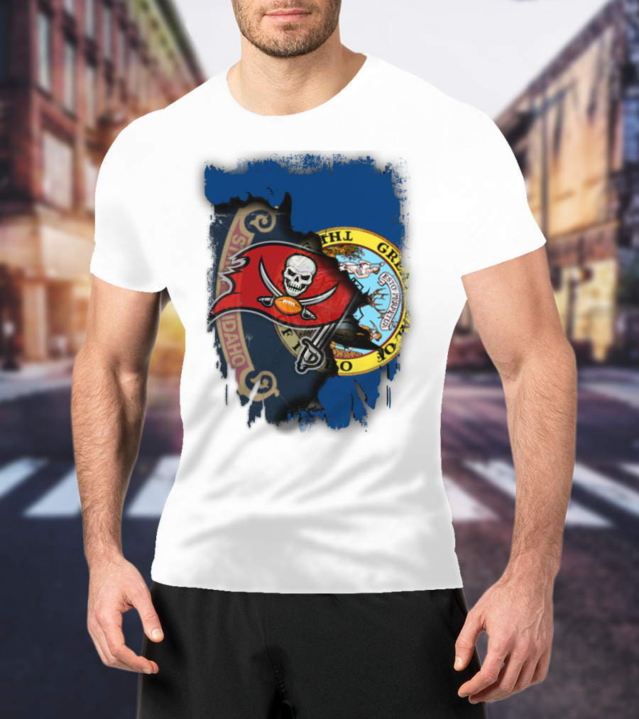 Idaho State Meets Buccaneers Flag Fusion T-Shirt