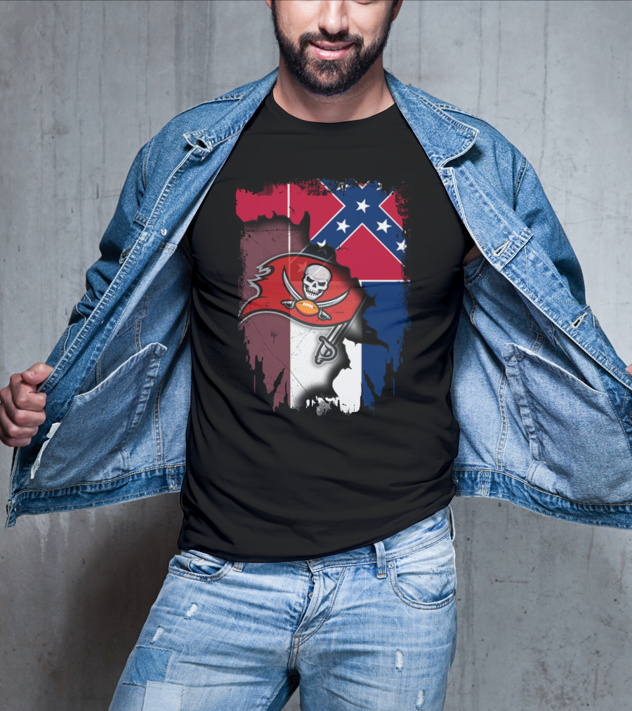 Together Mississippi Buccaneers Flag Fusion T-Shirt