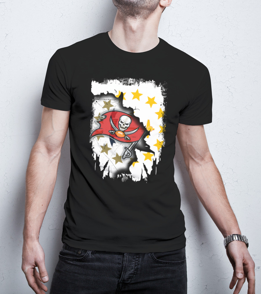 Together Rhode Island With Buccaneers Flag And Stars T-Shirt