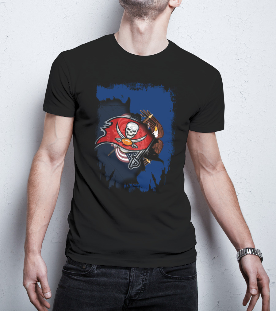 Together Utah Buccaneers American Pride Flag Eagle Skull T-Shirt