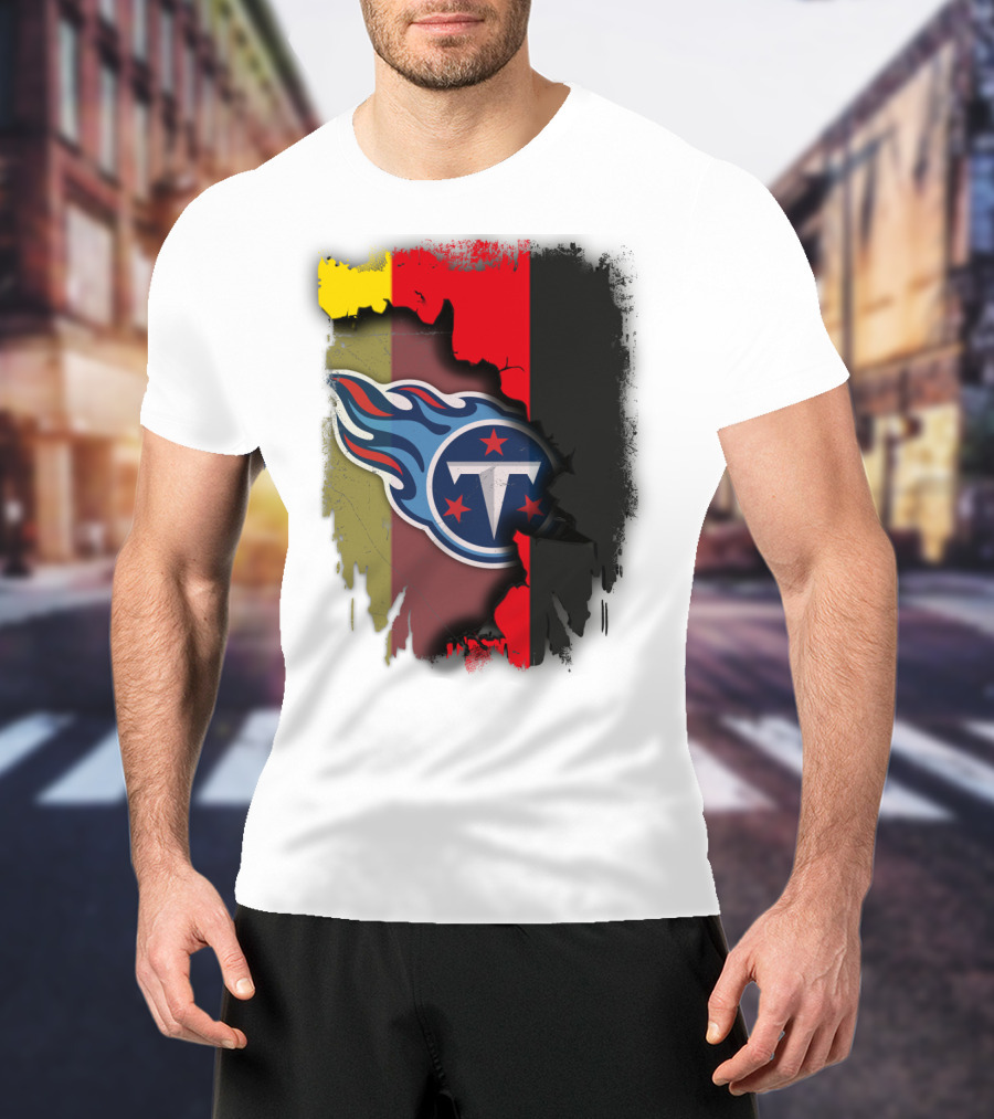 Germany United With Tennessee Titans Logo Fusion T-Shirt