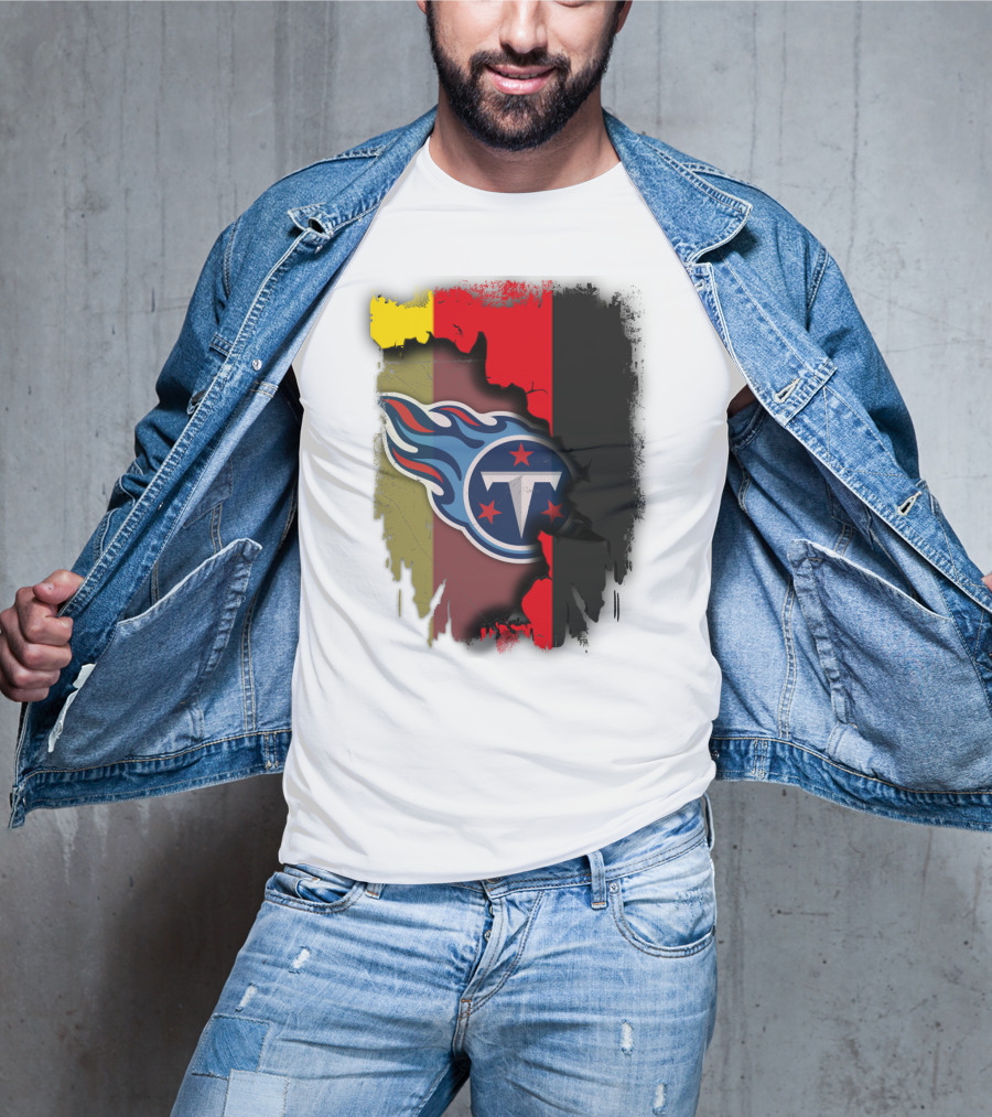 Germany United With Tennessee Titans Logo Fusion T-Shirt