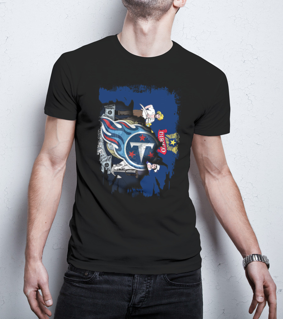 Maine State Flag With Tennessee Titans T-Shirt