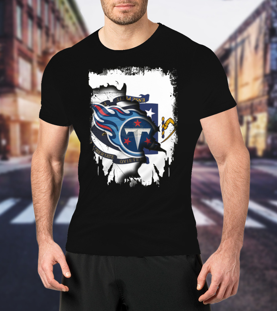 Together Massachusetts With Titans Logo Fusion T-Shirt