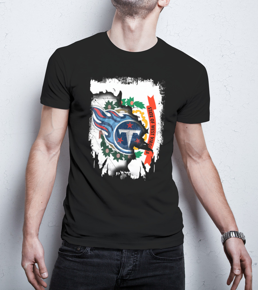 State Of West Virginia With Titans Flame T-Shirt