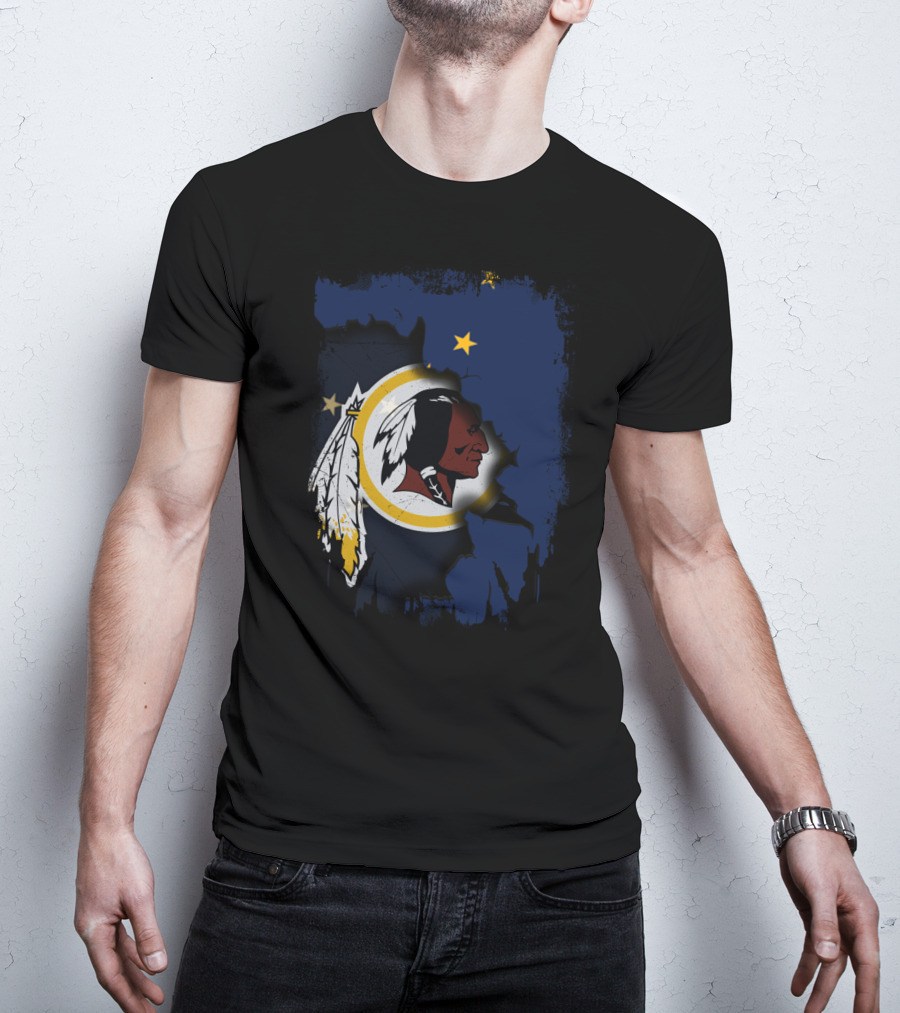 Together Alaska Washington Redskins Flag Fusion T-Shirt