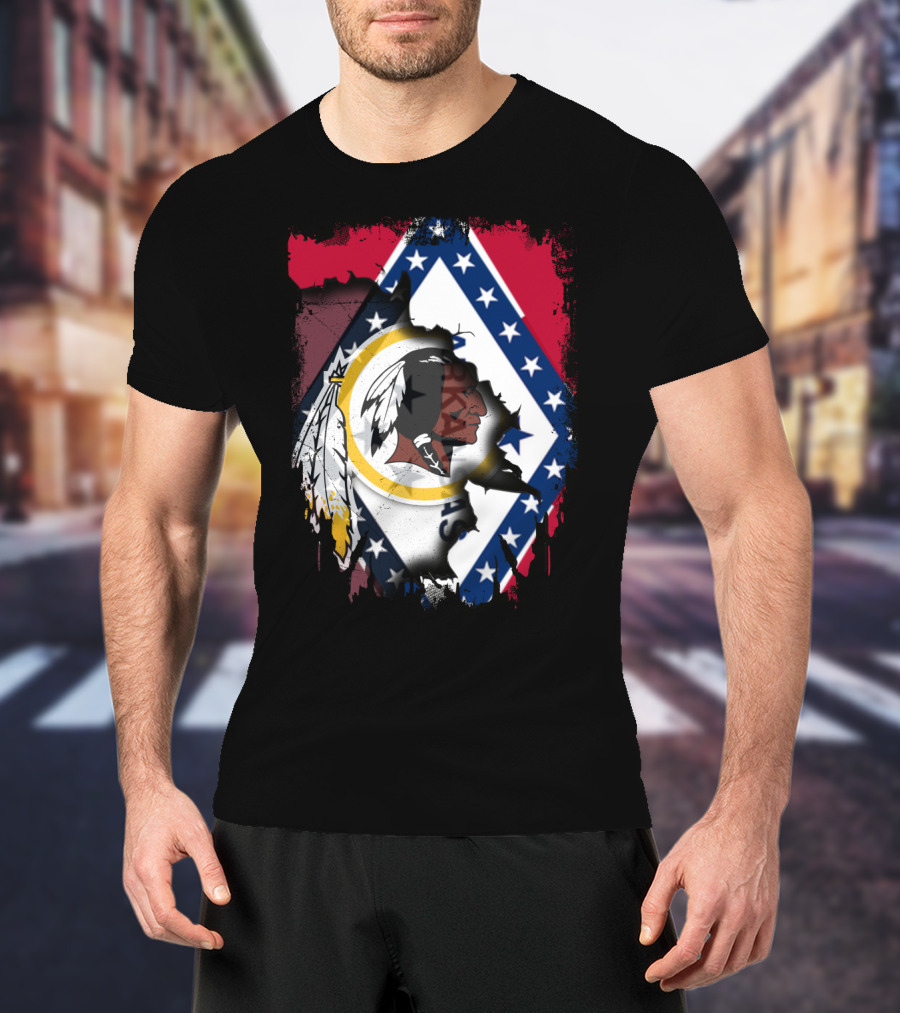 Together Arkansas Flag With Redskins T-Shirt
