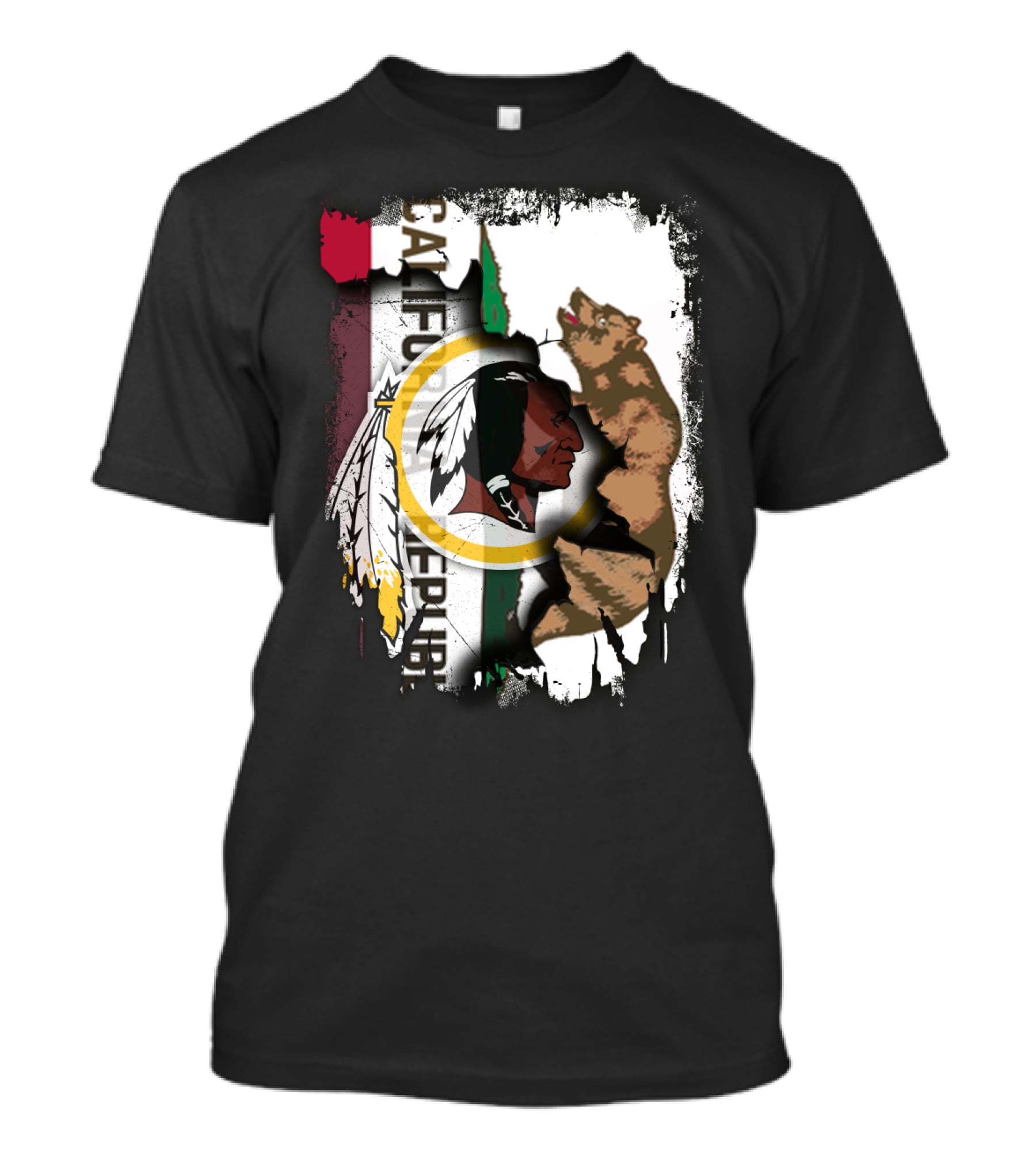 Together California Republic With Redskins Bear T-Shirt