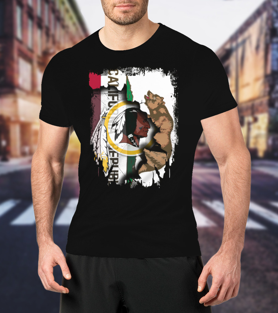 Together California Republic With Redskins Bear T-Shirt