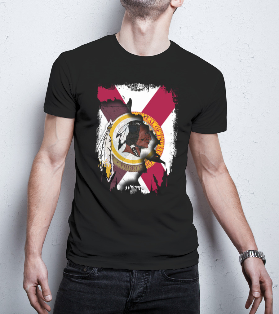 Florida State Flag With Redskins Face And Logo Together T-Shirt