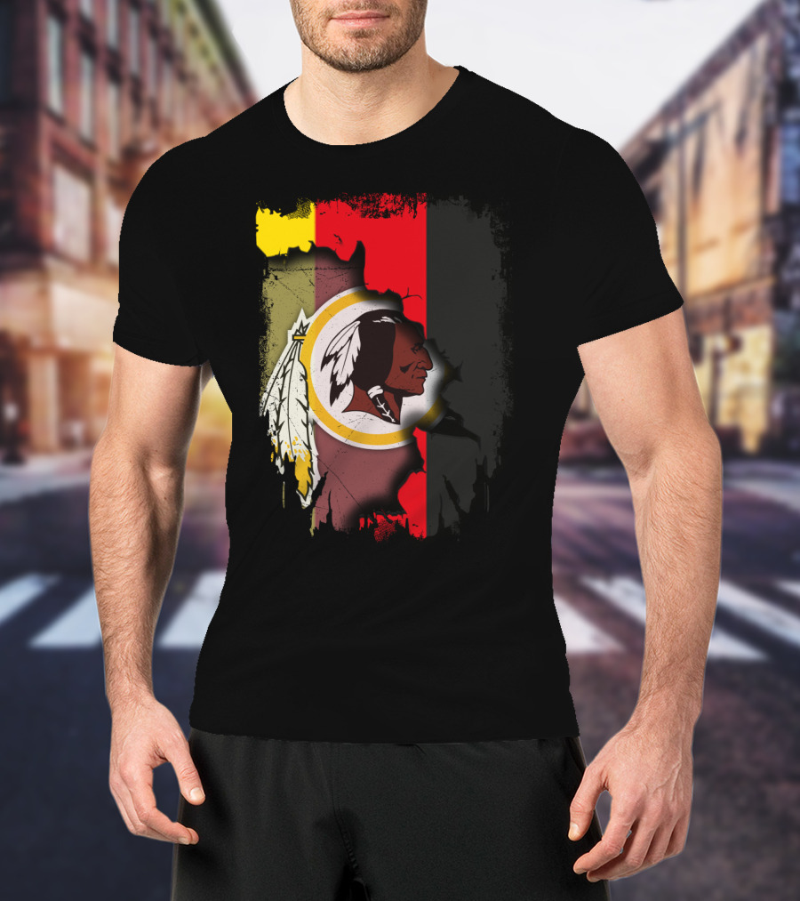 Germany Flag And Washington Football Team Logo Fusion T-Shirt