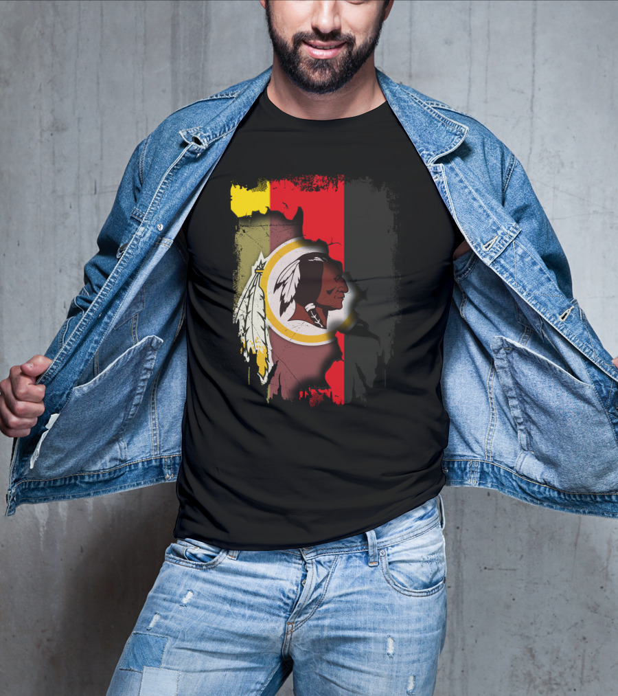 Germany Flag And Washington Football Team Logo Fusion T-Shirt