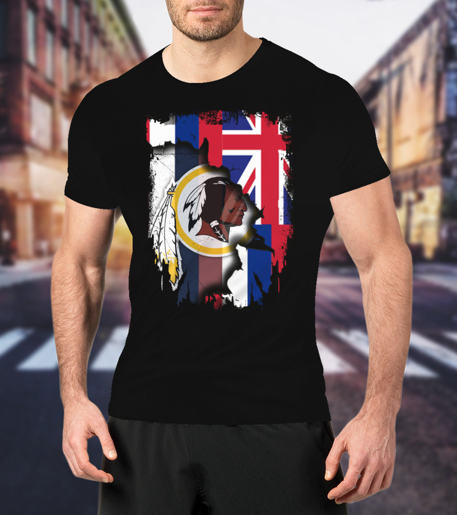 Hawaii Union Jack With Washington Redskins T-Shirt