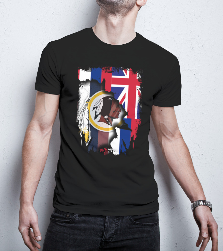 Hawaii Union Jack With Washington Redskins T-Shirt