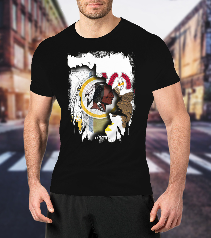 Illinois And Redskins Emblem Together With National And Sovereignty T-Shirt