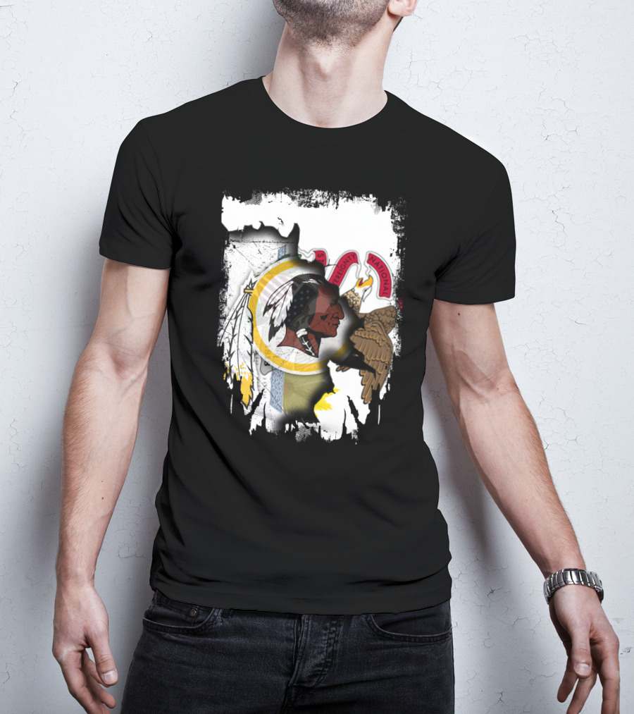 Illinois And Redskins Emblem Together With National And Sovereignty T-Shirt