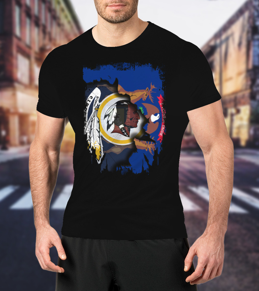 Michigan Unity With Historic Redskins Symbol T-Shirt