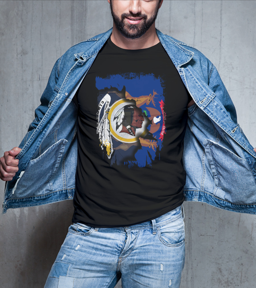 Michigan Unity With Historic Redskins Symbol T-Shirt