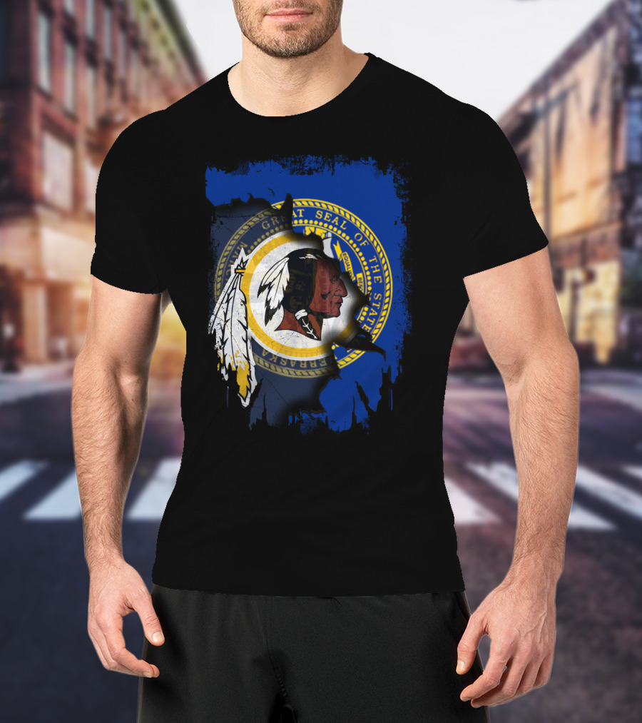 Great Seal Of Nebraska With Redskins T-Shirt