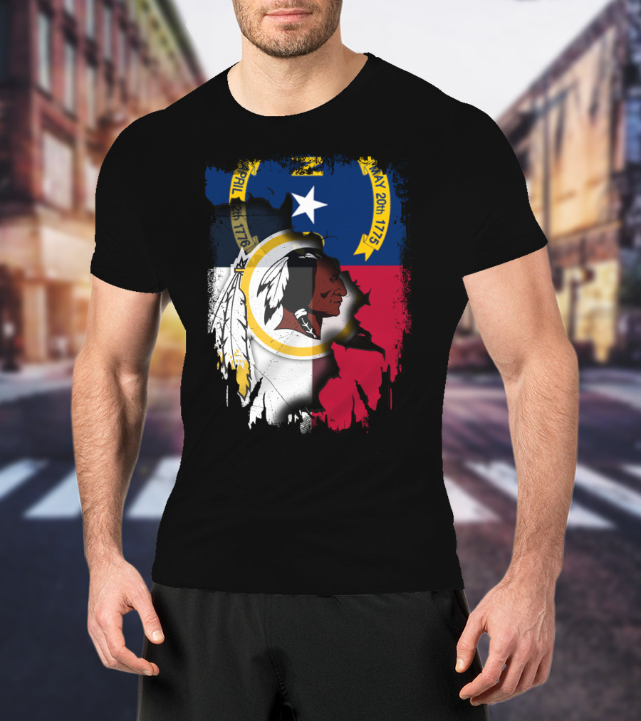 North Carolina State Flag Combined With Redskins T-Shirt