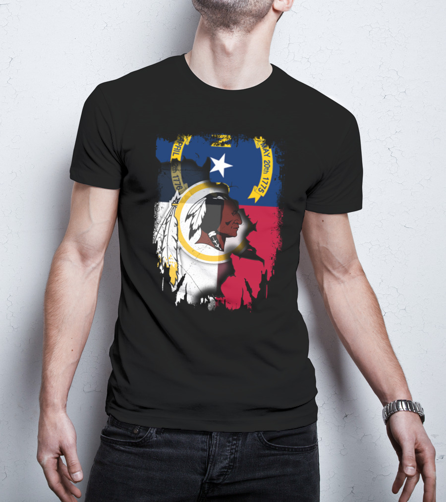 North Carolina State Flag Combined With Redskins T-Shirt