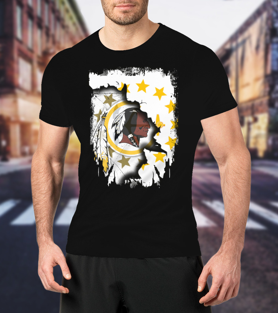 Together Rhode Island Flag With Washington Redskins T-Shirt