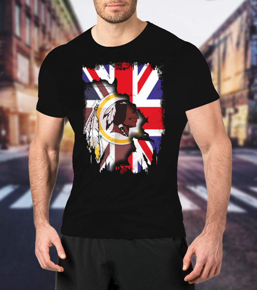 United Kingdom Union Jack With Washington Redskins T-Shirt