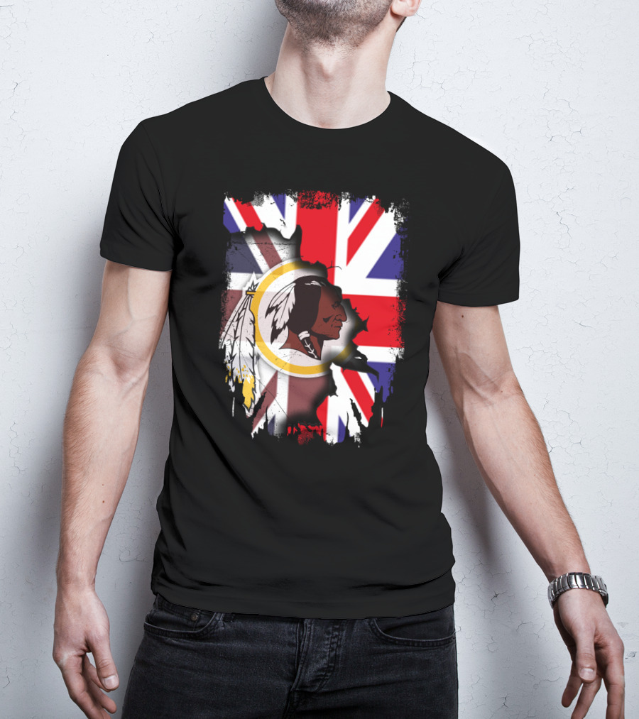 United Kingdom Union Jack With Washington Redskins T-Shirt
