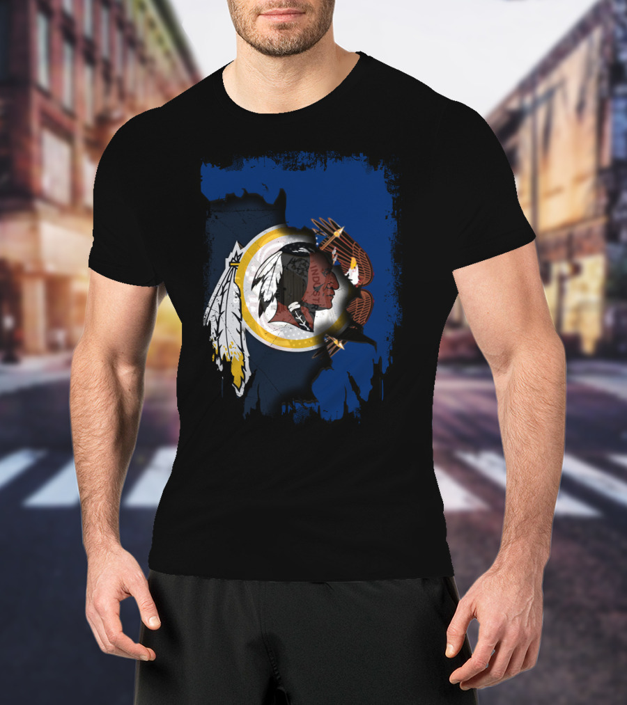 Together Utah Redskins State Pride Symbol With Eagle Feathers T-Shirt