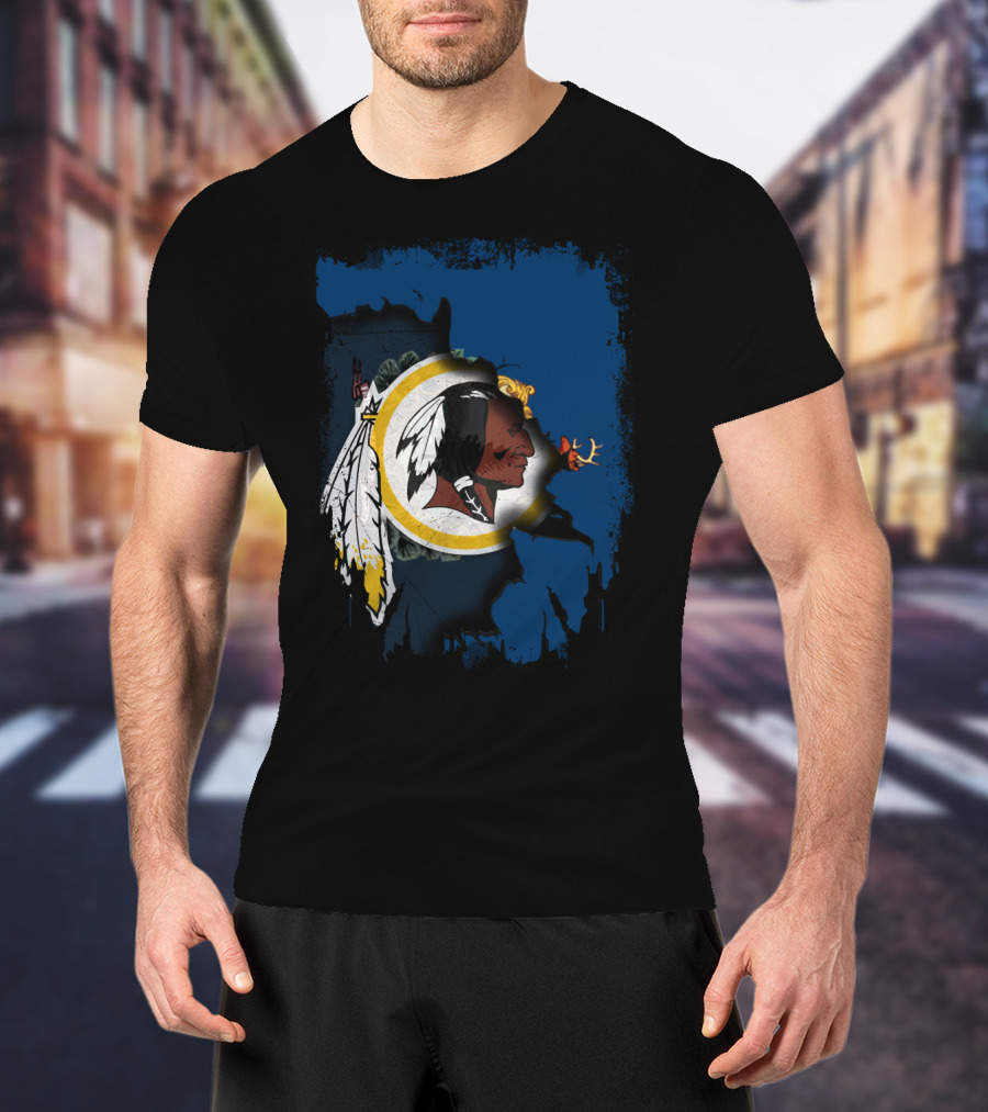 Together Vermont Redskins Map Iconography T-Shirt
