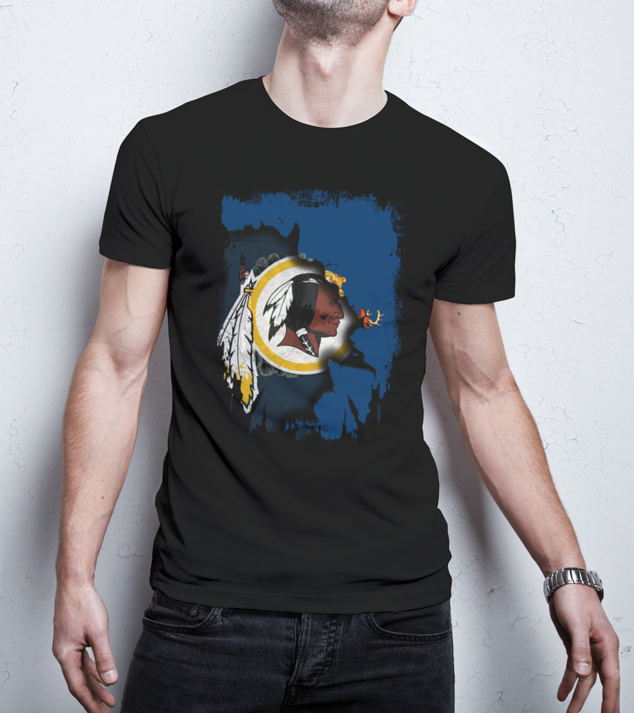 Together Vermont Redskins Map Iconography T-Shirt
