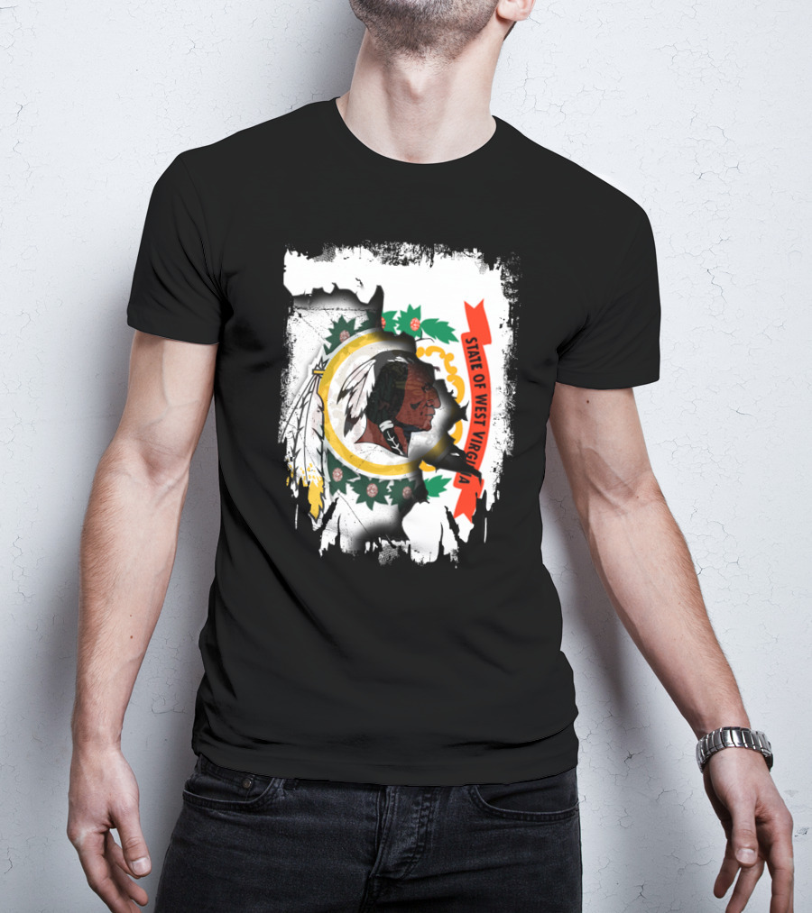 State Of West Virginia Redskins Collaboration T-Shirt