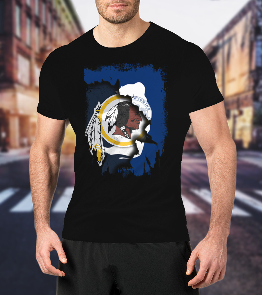 Wyoming State Pride With Redskins T-Shirt
