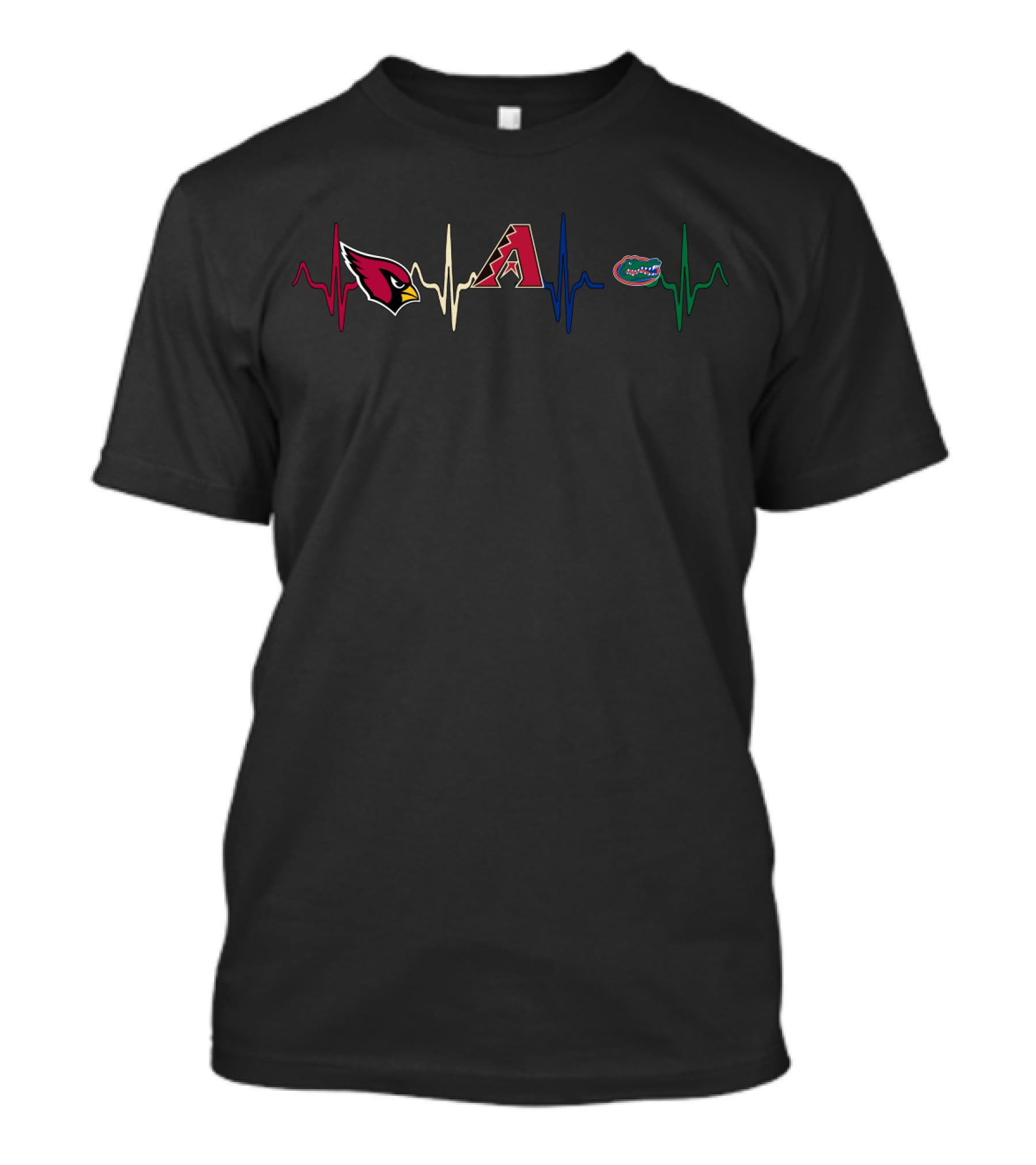 Cardinals Diamondbacks Florida Gators Heartbeat Peaks T-Shirt