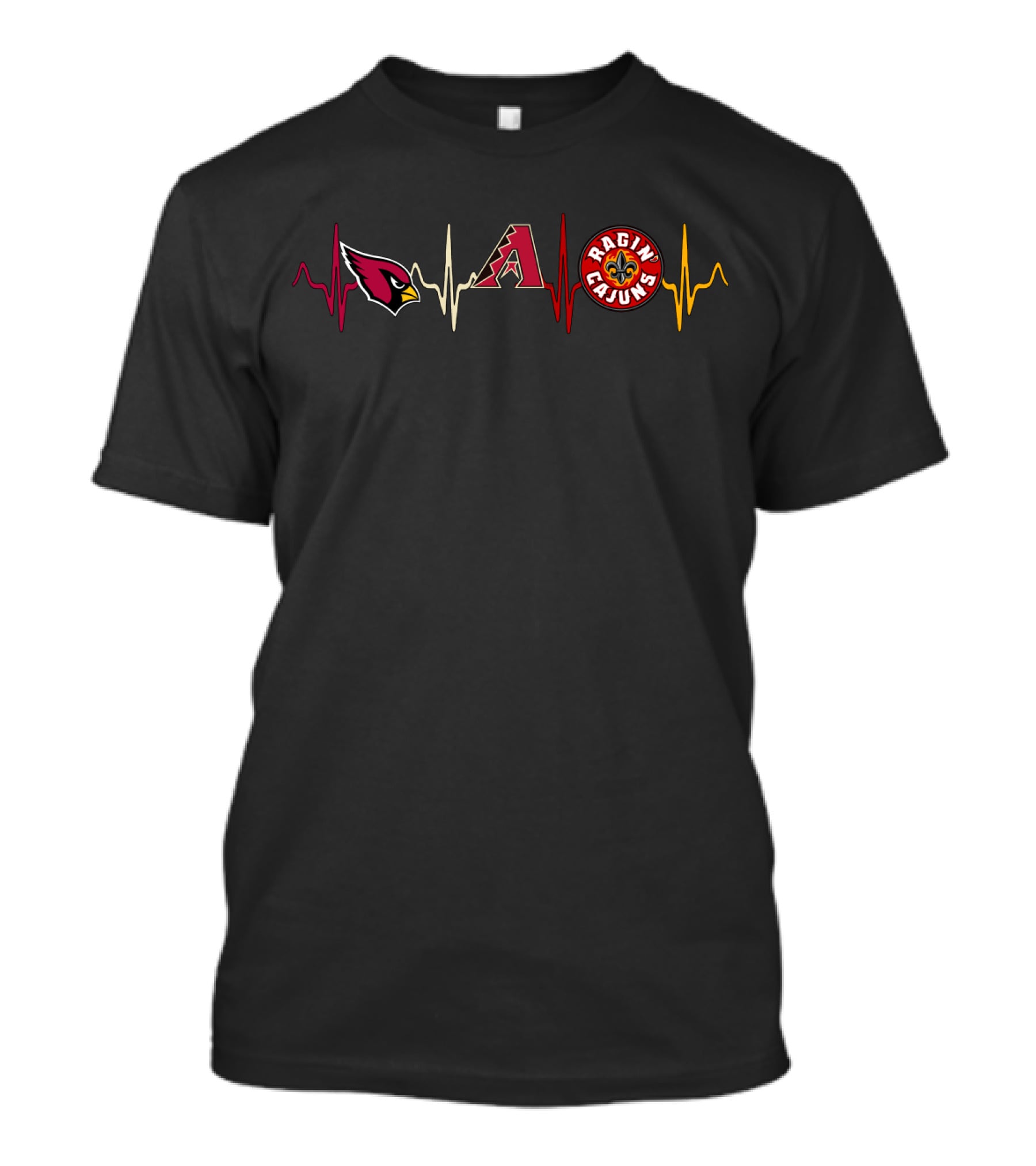 Love Cardinals And Diamondbacks With Ragin Cajuns Lrc T-Shirt