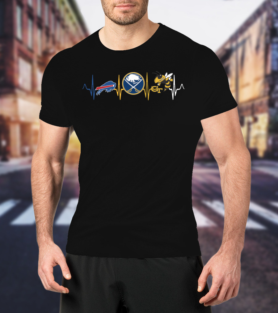 Buffalo Bills And Sabres Love With Georgia Tech Yellow Jackets T-Shirt