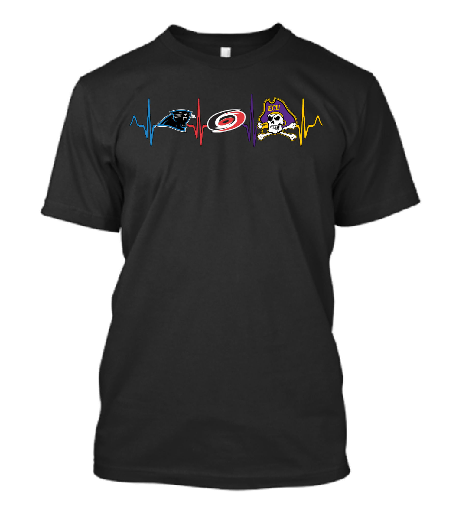 Panthers Hurricanes Ecu Heartbeat T-Shirt
