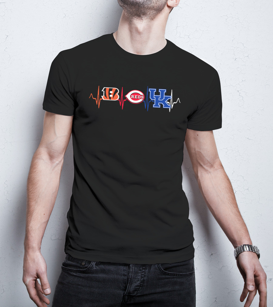 Love Bengals Reds Kentucky Heartbeat T-Shirt