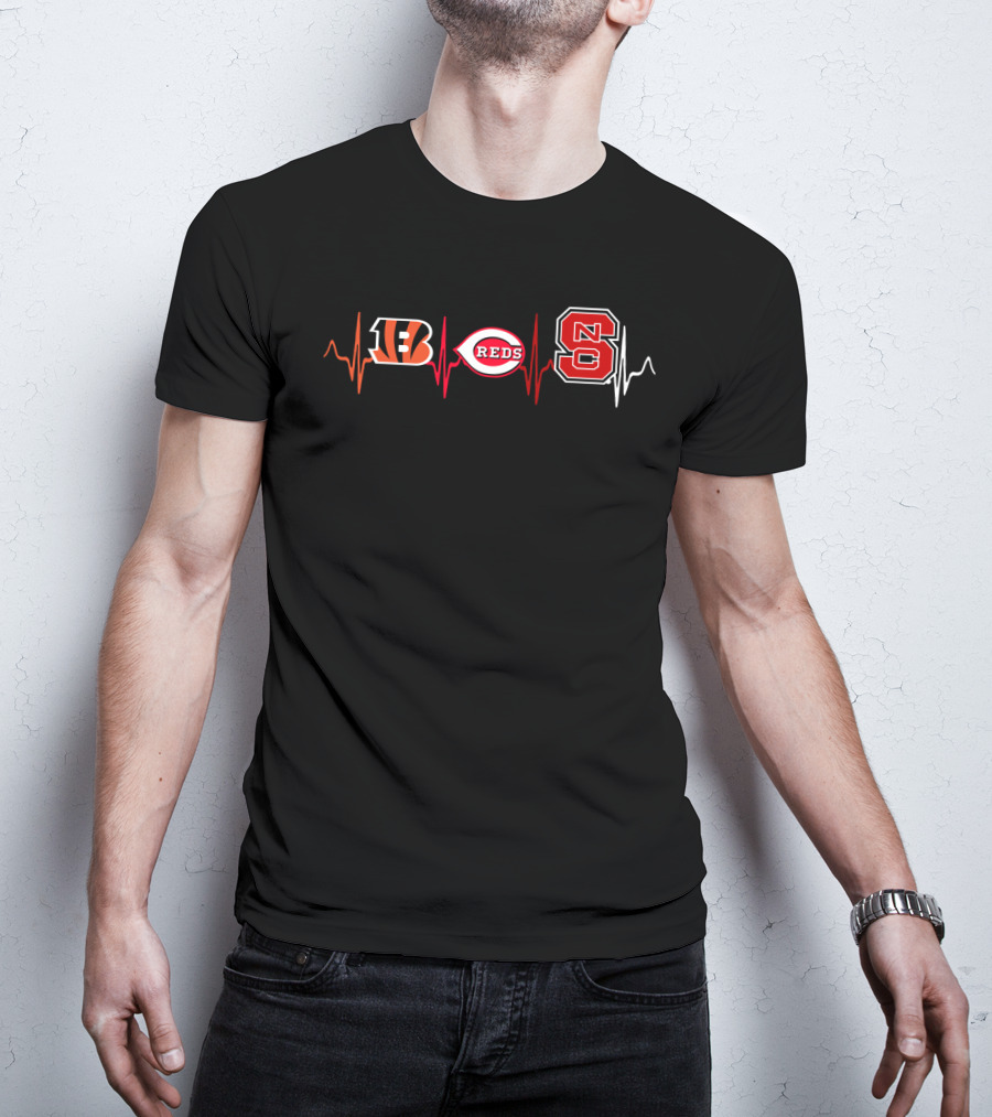 Love Bengals Reds Ncs Heartbeat T-Shirt