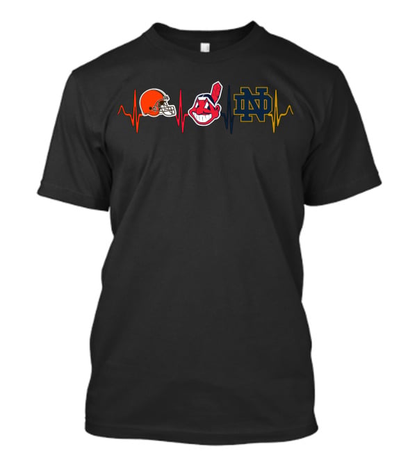 Cleveland Browns Chief Wahoo Notre Dame Heartbeat Ndfi T-Shirt