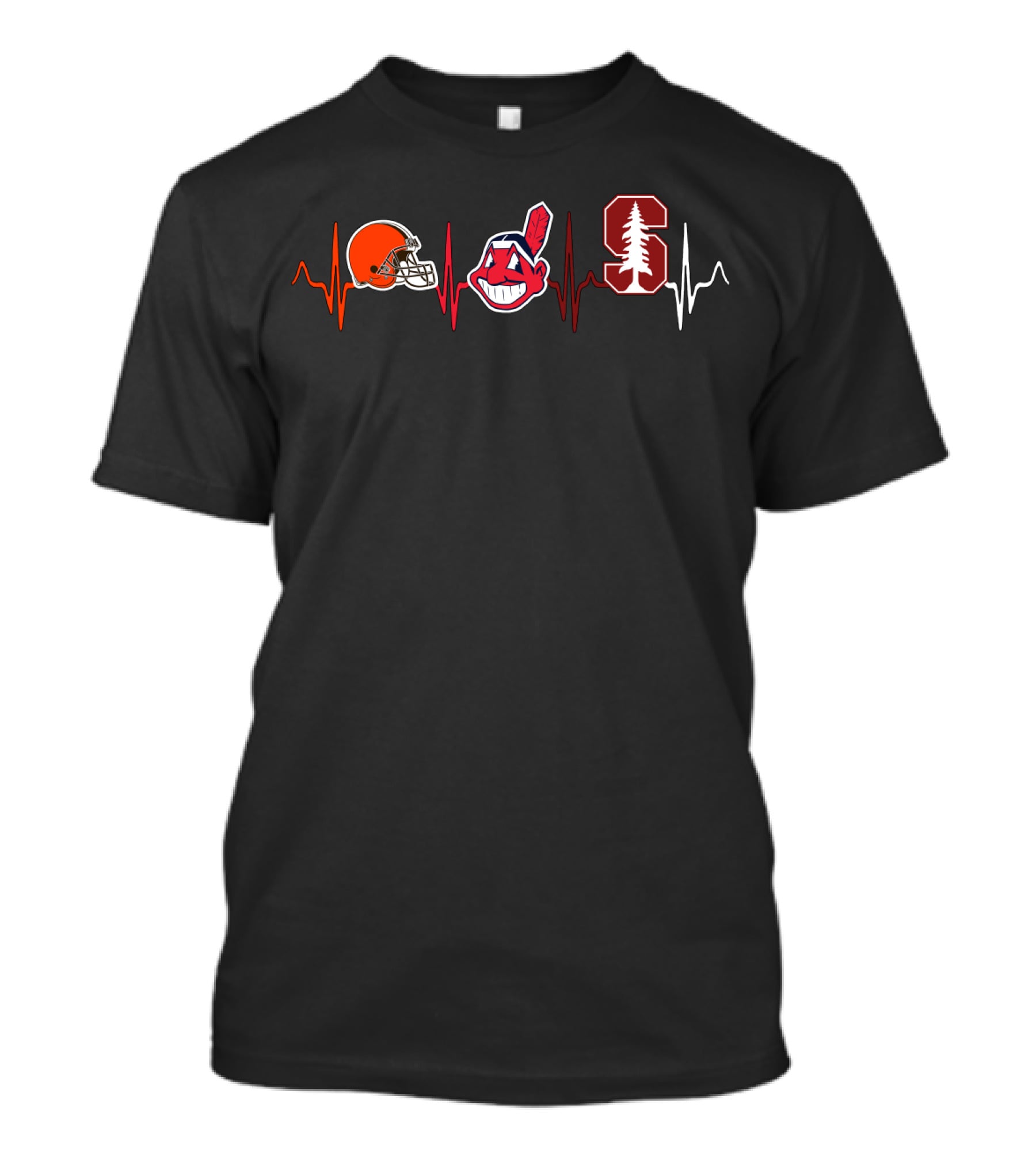 Browns Indians Stanford Heartbeat T-Shirt