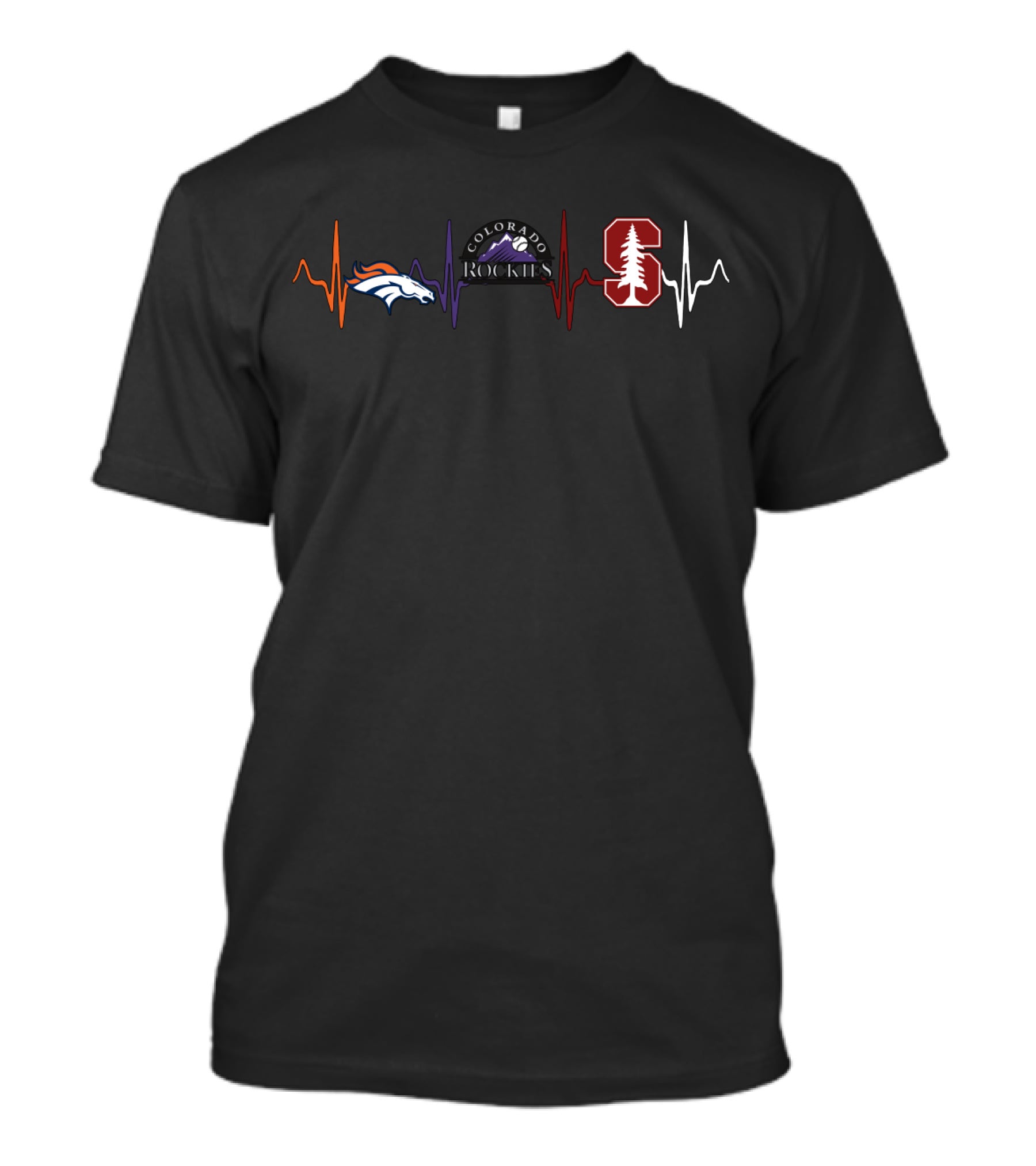 Love Denver Broncos Colorado Rockies Stanford Cardinal Fans T-Shirt