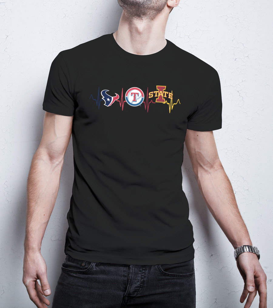 Texans Rangers Iowa State Heartbeat T-Shirt