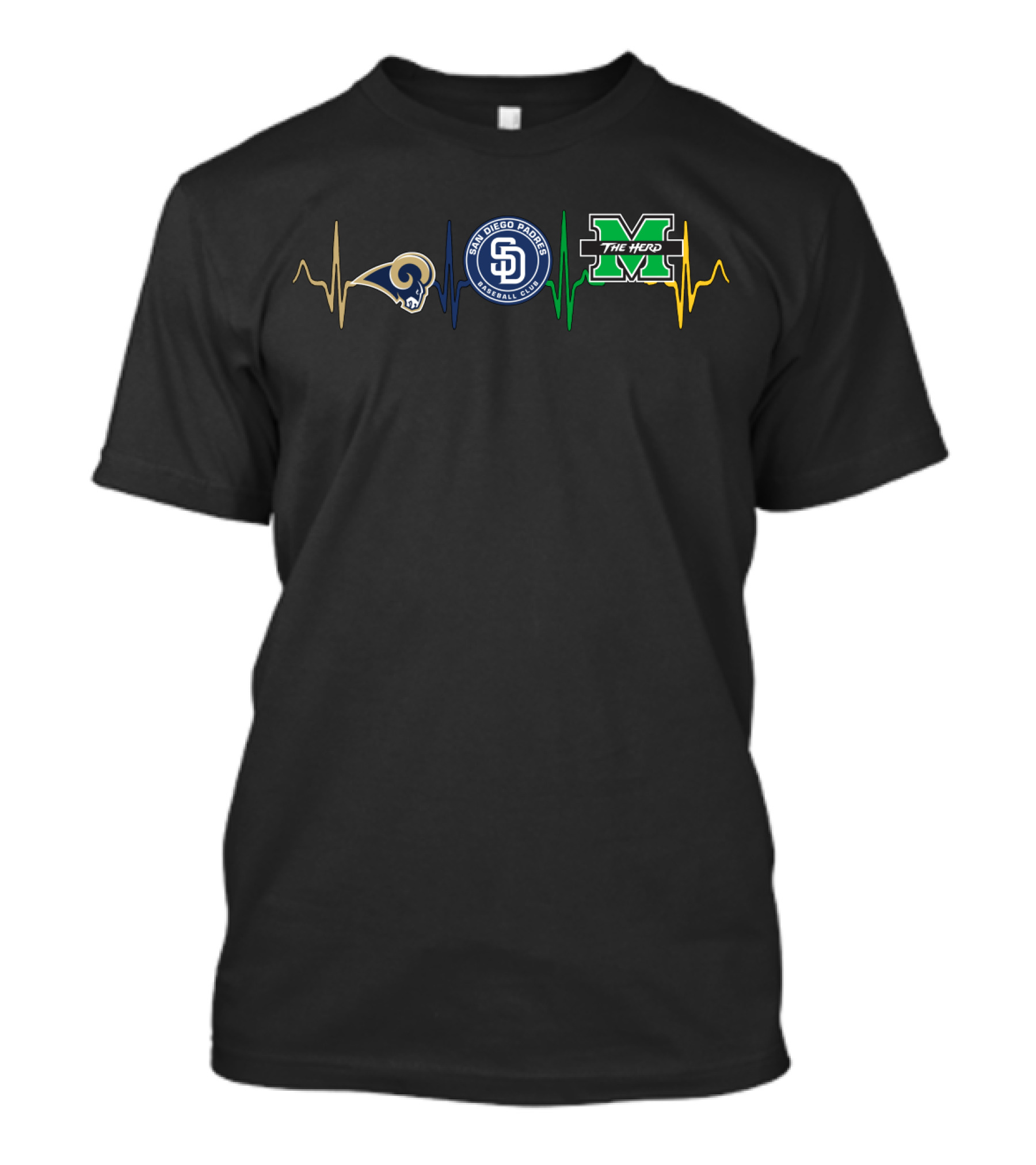 Love Rams San Diego Padres Marshall The Herd Mth T-Shirt