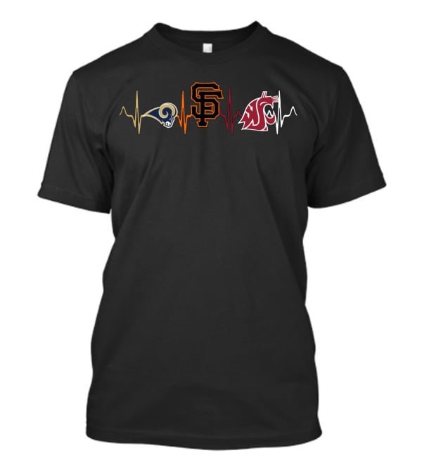 Rams Giants Wsc Heartbeat Sports Fan T-Shirt