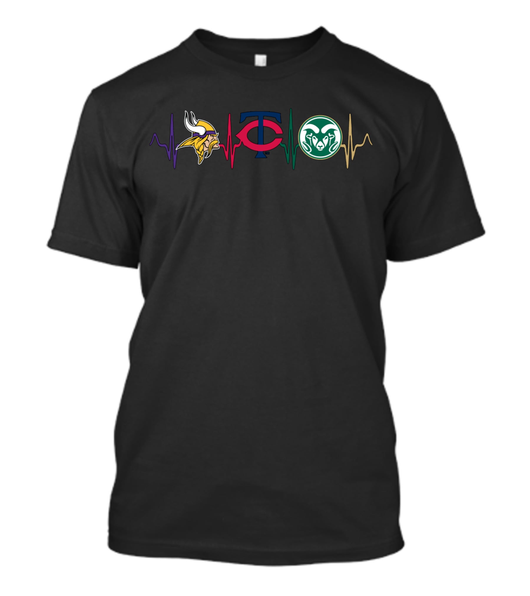 Love Vikings Twins Csr Heartbeat Icons T-Shirt